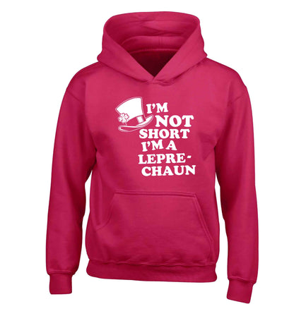 I'm not short I'm a leprechaun children's pink hoodie 12-13 Years