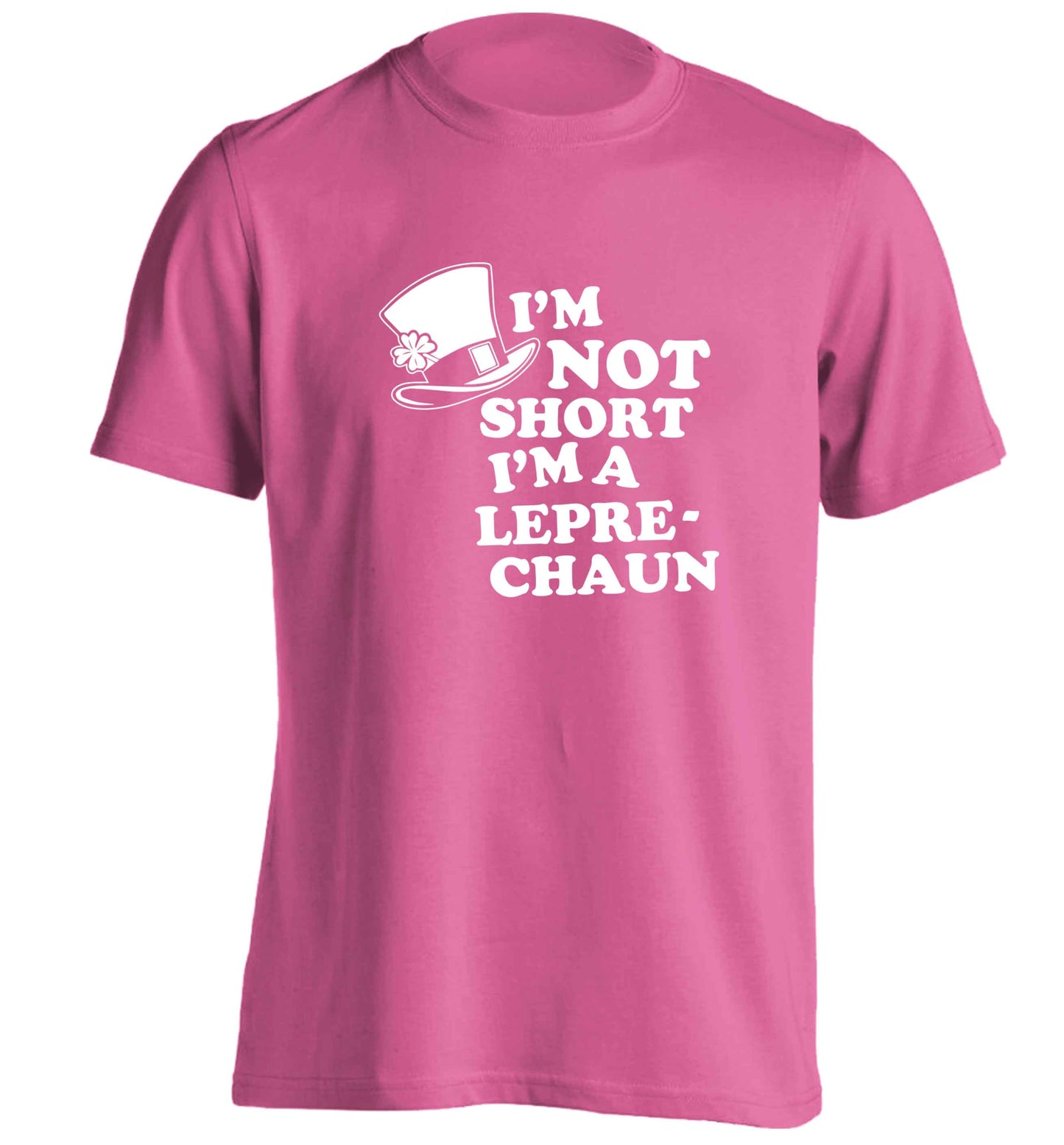 I'm not short I'm a leprechaun adults unisex pink Tshirt 2XL