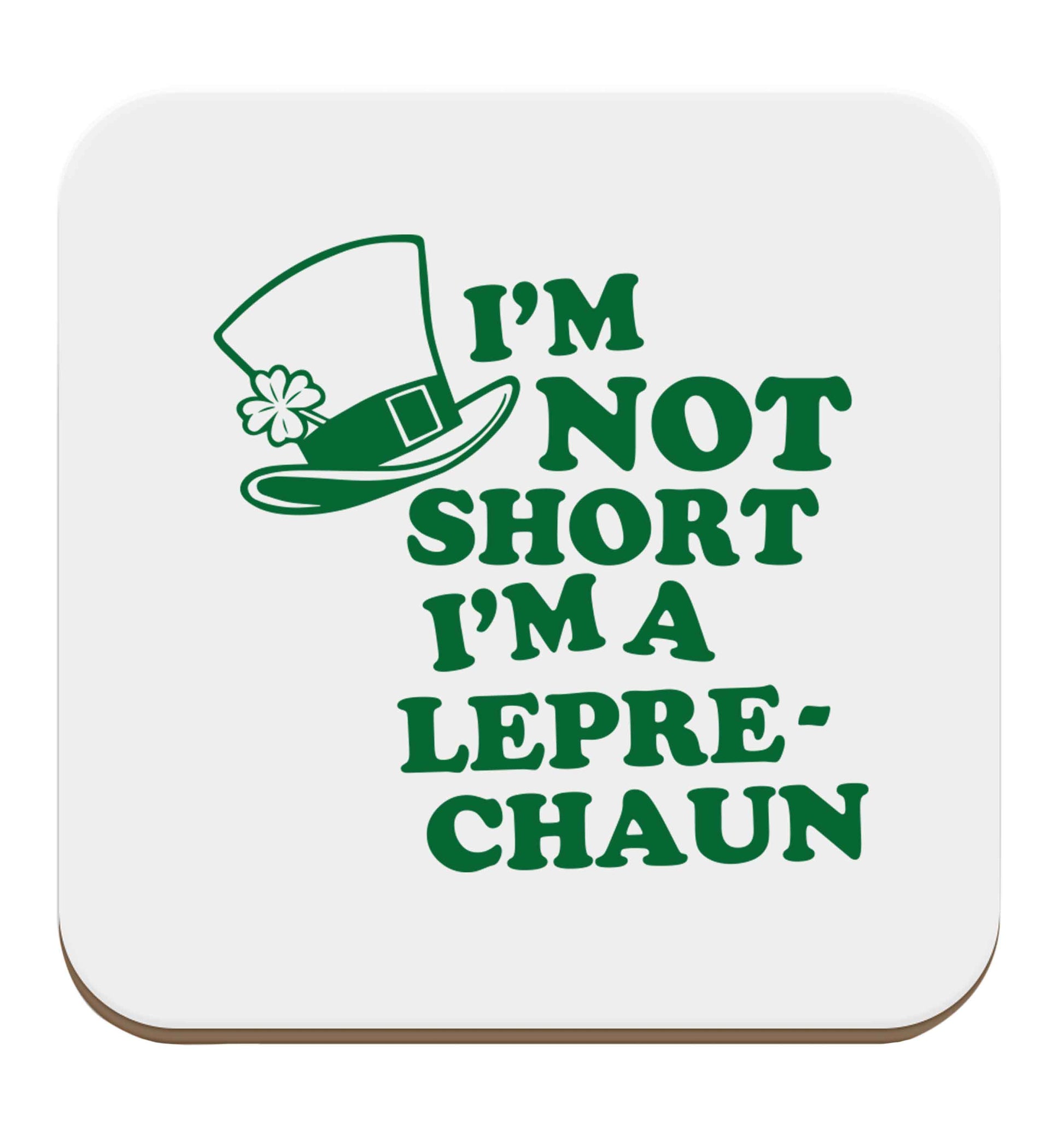 I'm not short I'm a leprechaun set of four coasters