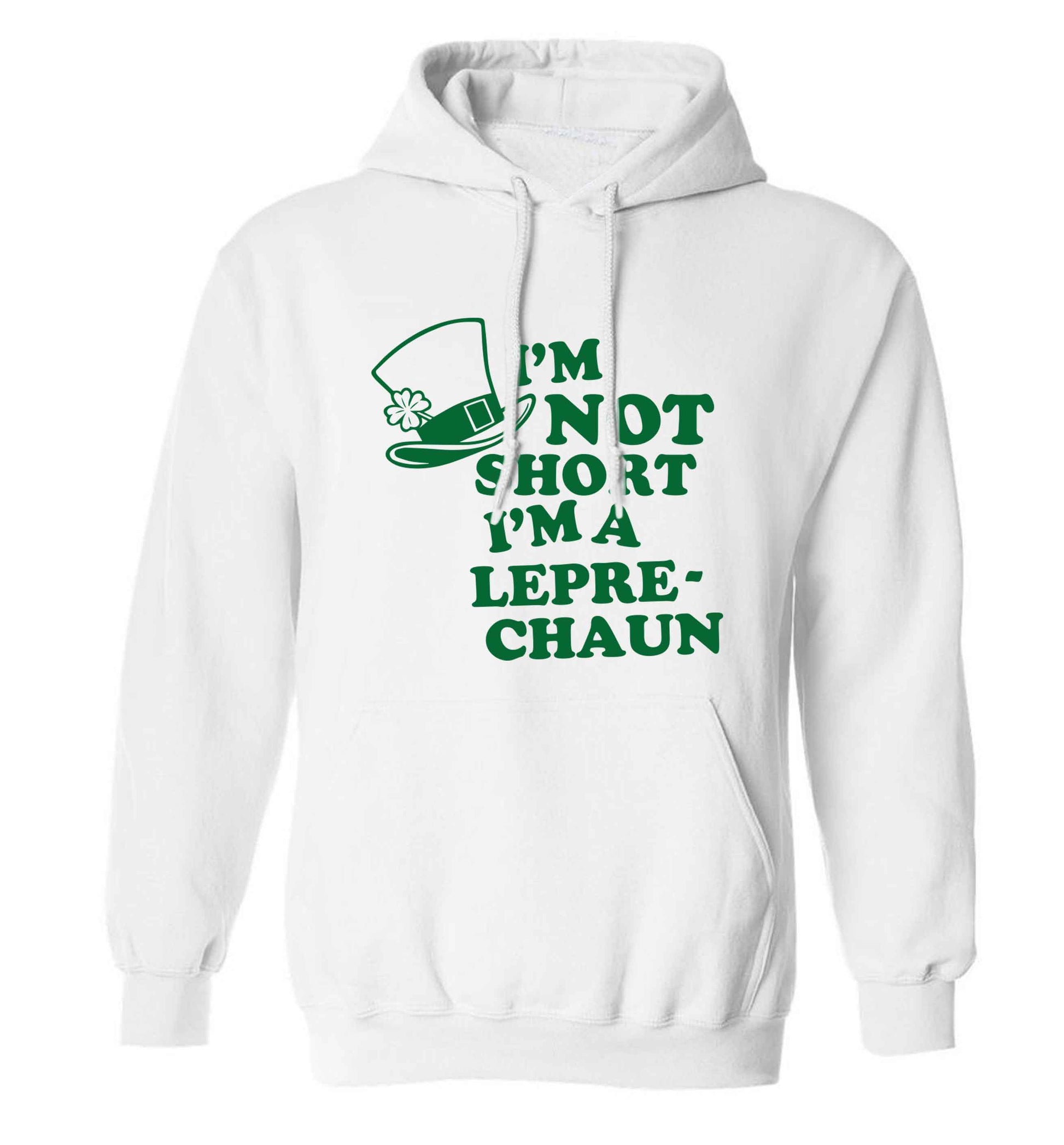 I'm not short I'm a leprechaun adults unisex white hoodie 2XL