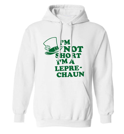 I'm not short I'm a leprechaun adults unisex white hoodie 2XL