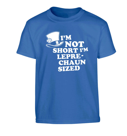 I'm not short I'm leprechaun sized Children's blue Tshirt 12-13 Years
