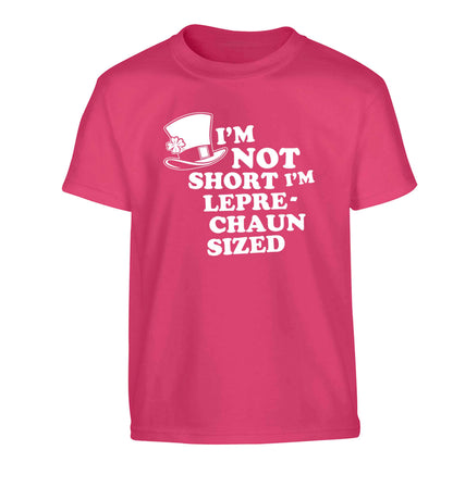 I'm not short I'm leprechaun sized Children's pink Tshirt 12-13 Years