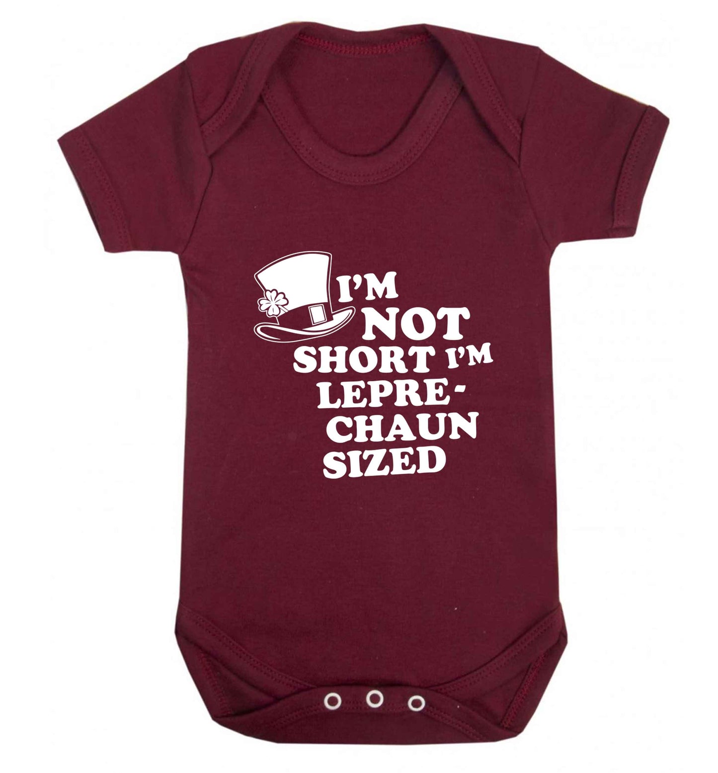 I'm not short I'm leprechaun sized baby vest maroon 18-24 months