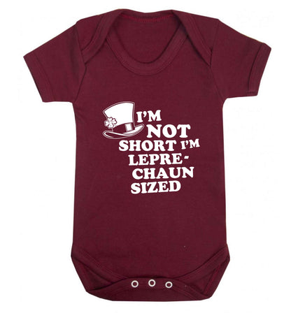 I'm not short I'm leprechaun sized baby vest maroon 18-24 months