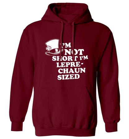 I'm not short I'm leprechaun sized adults unisex maroon hoodie 2XL