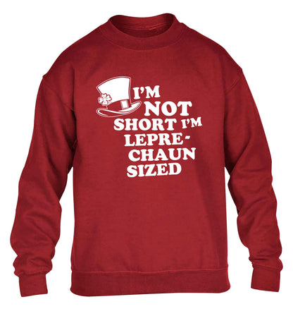 I'm not short I'm leprechaun sized children's grey sweater 12-13 Years