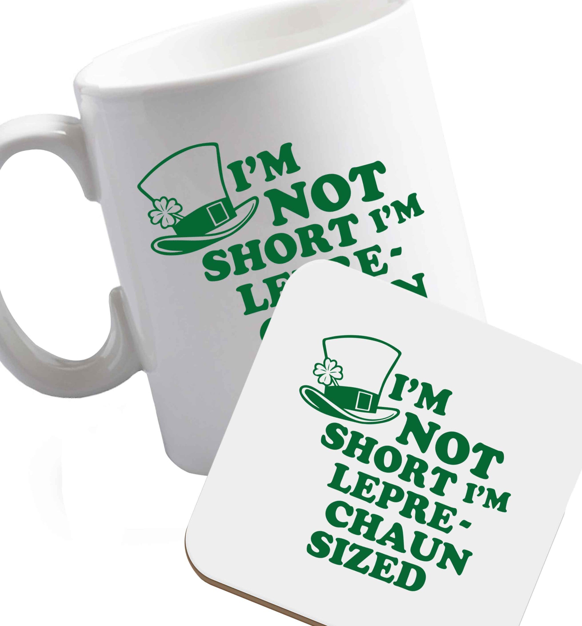 10 oz Favourite Type Pan Pancake ceramic mug and coaster set right handed