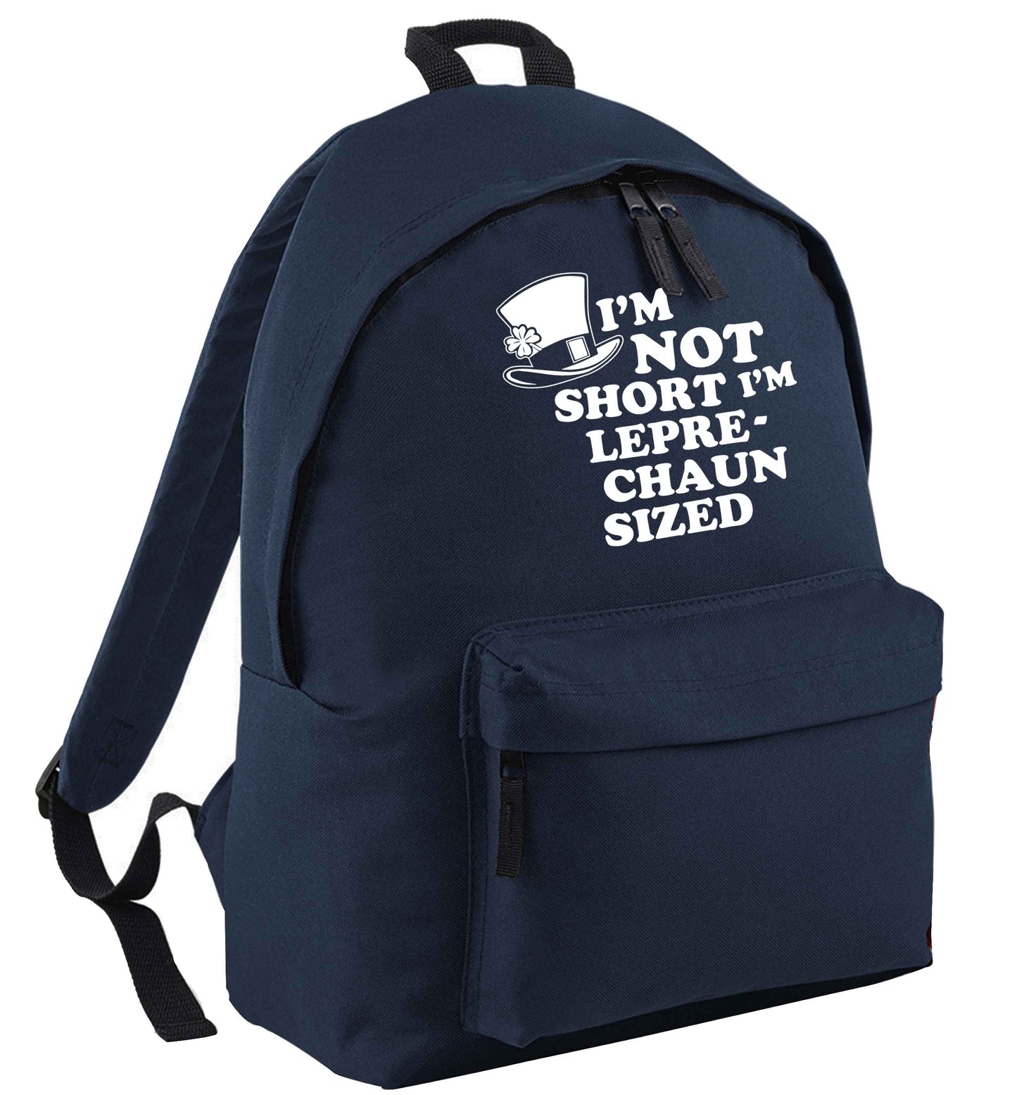 I'm not short I'm leprechaun sized navy childrens backpack