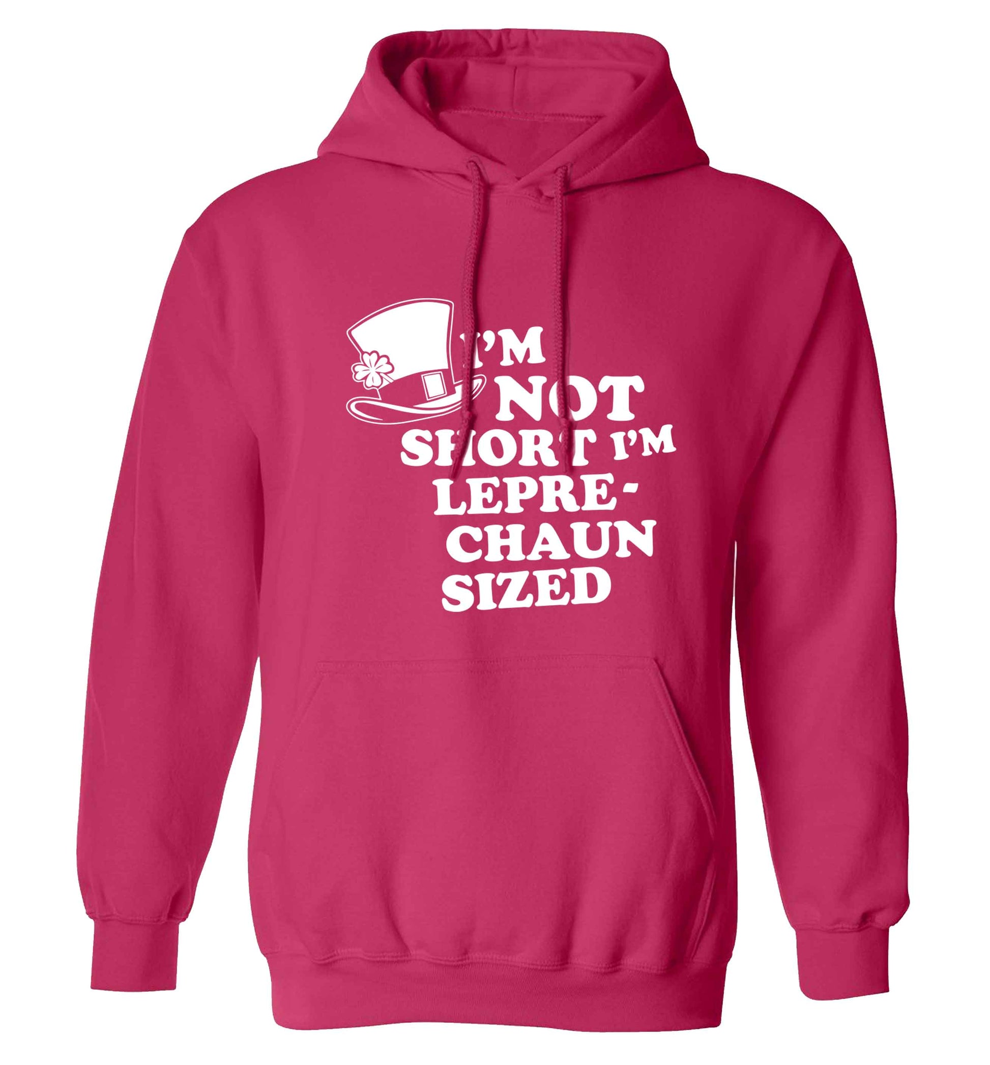 I'm not short I'm leprechaun sized adults unisex pink hoodie 2XL