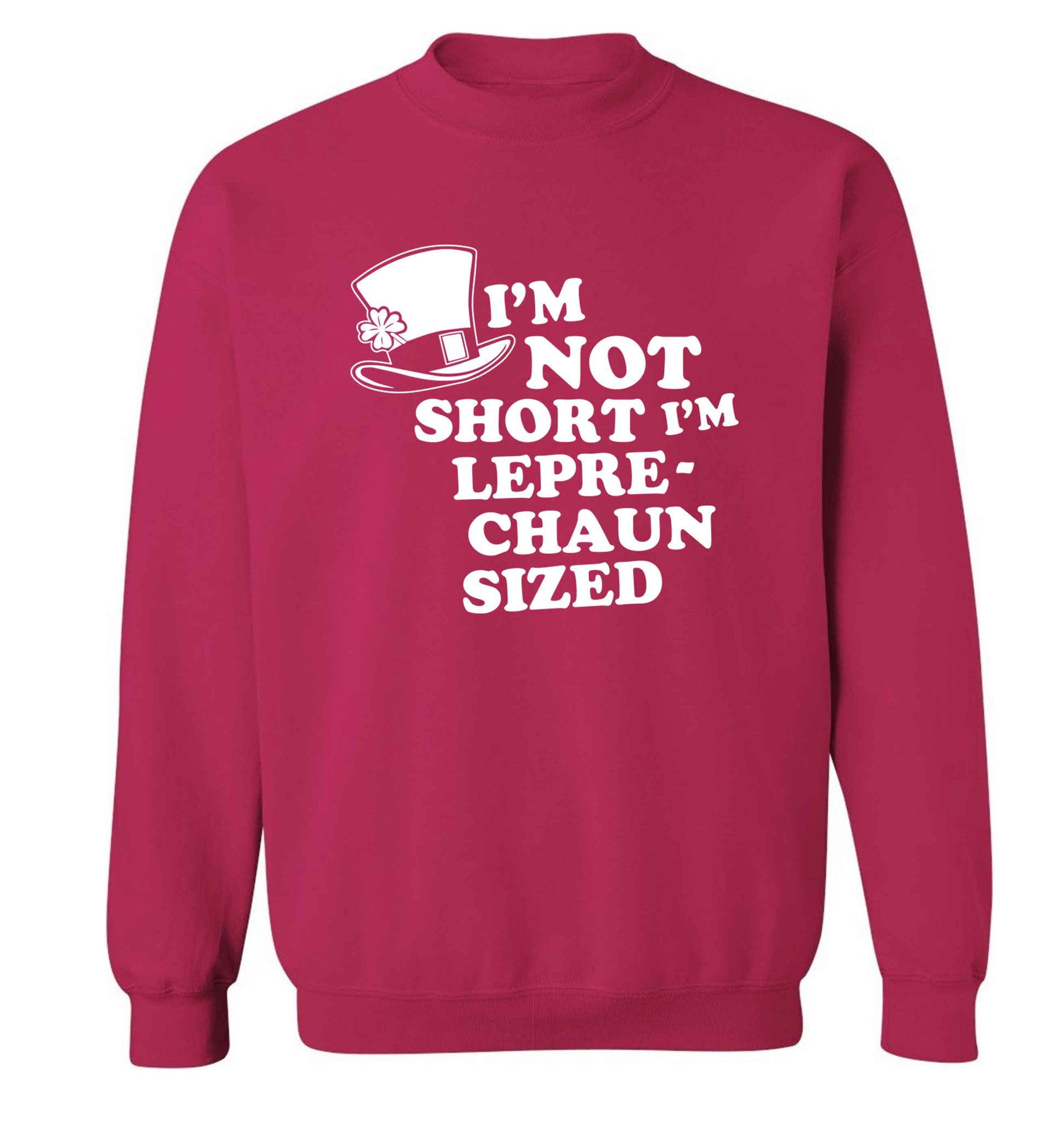 I'm not short I'm leprechaun sized adult's unisex pink sweater 2XL