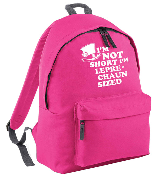 I'm not short I'm leprechaun sized pink childrens backpack