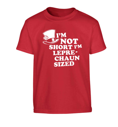 I'm not short I'm leprechaun sized Children's red Tshirt 12-13 Years