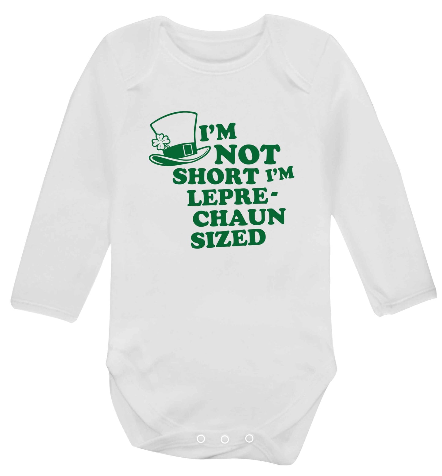 I'm not short I'm leprechaun sized baby vest long sleeved white 6-12 months