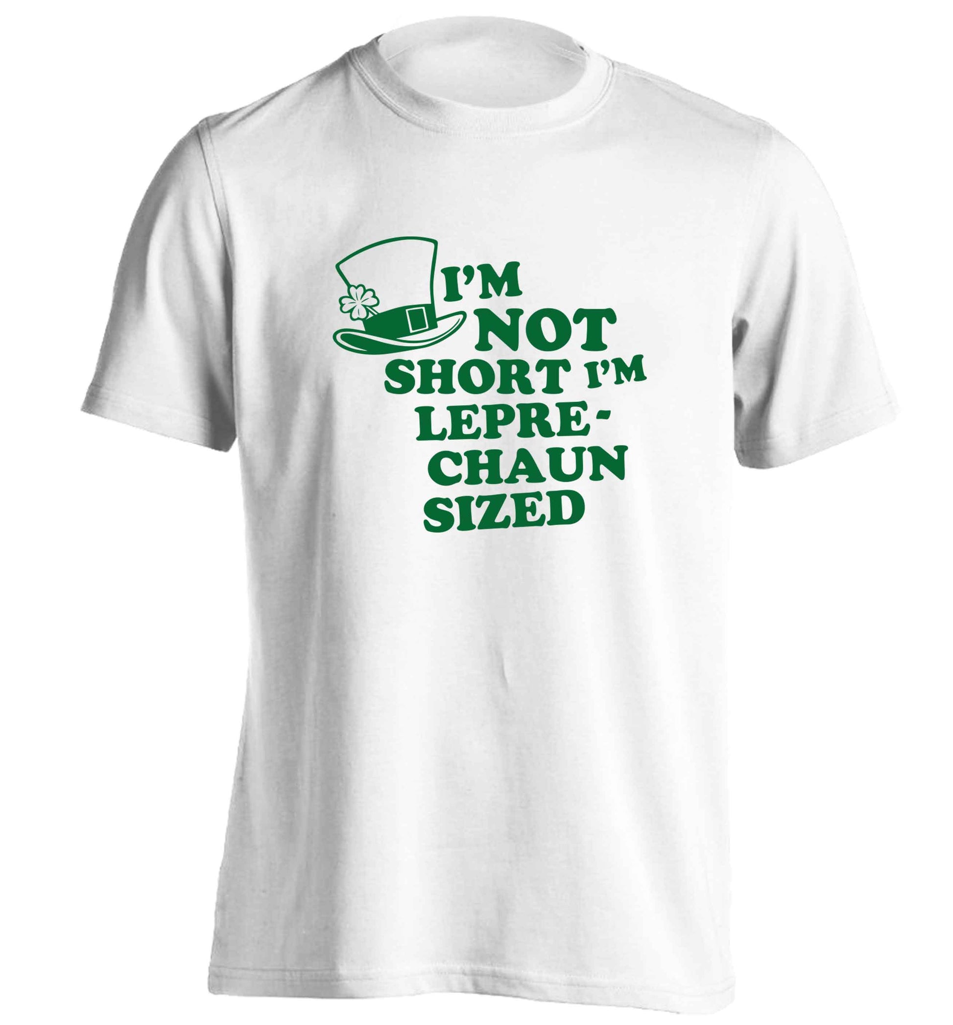 I'm not short I'm leprechaun sized adults unisex white Tshirt 2XL
