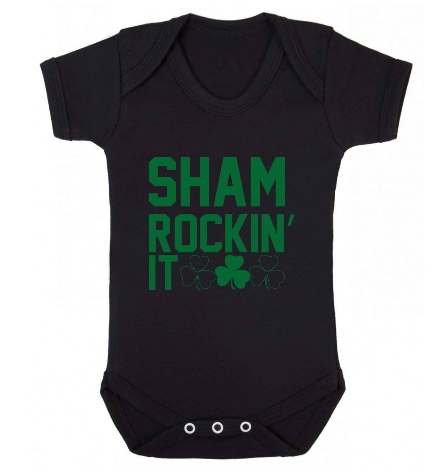 Shamrockin' it baby vest black 18-24 months
