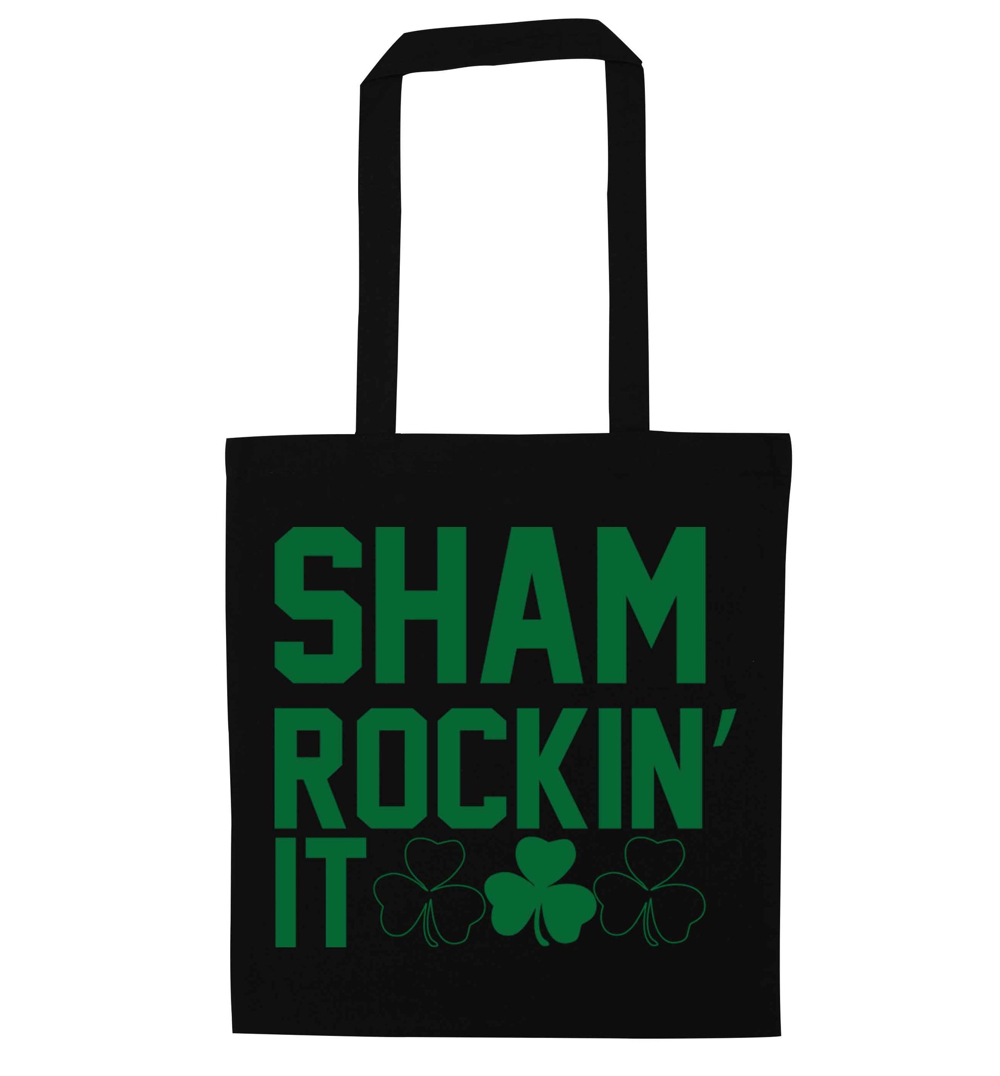 Shamrockin' it black tote bag