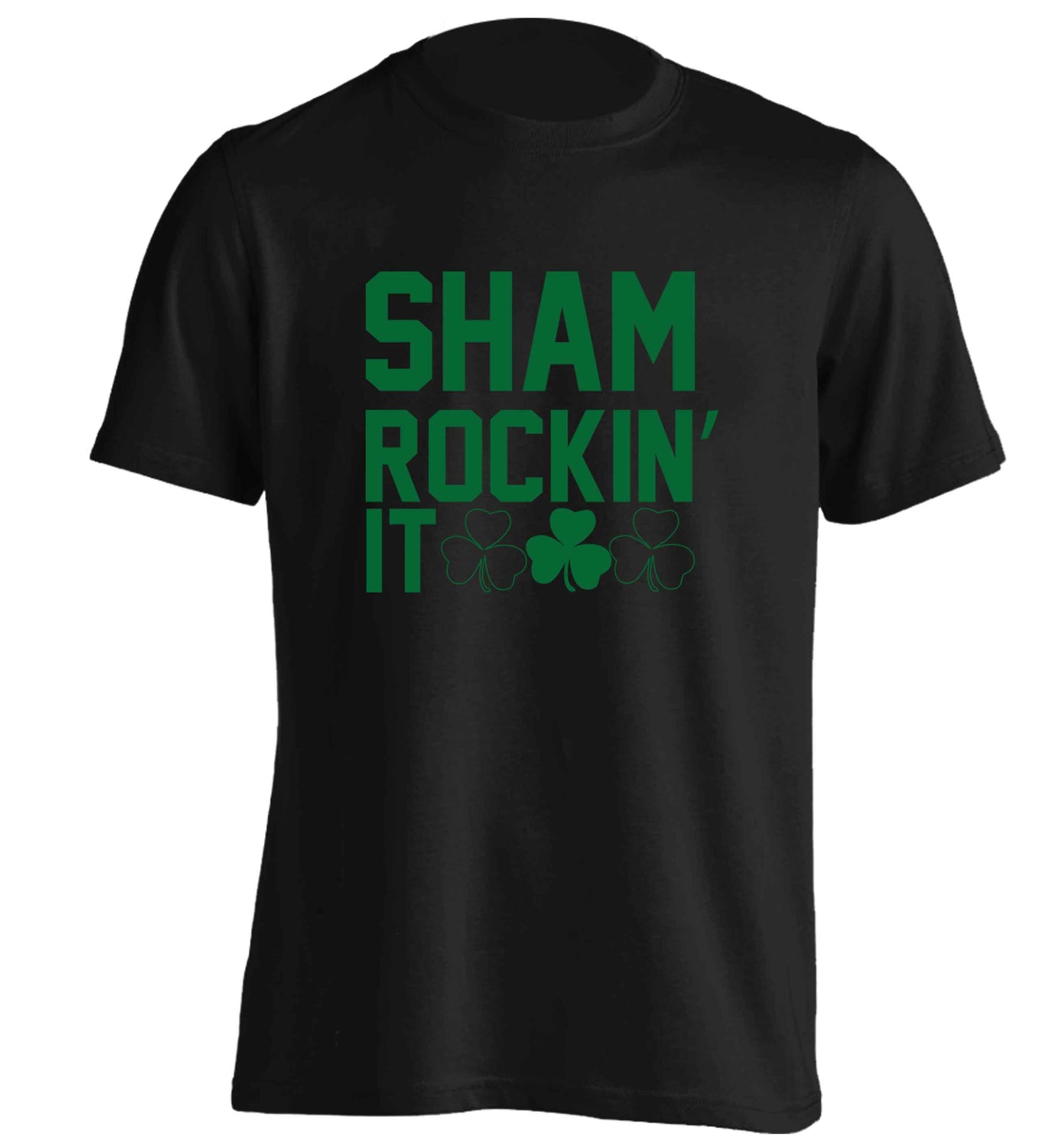 Shamrockin' it adults unisex black Tshirt 2XL