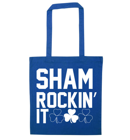 Shamrockin' it blue tote bag