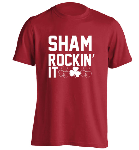 Shamrockin' it adults unisex red Tshirt 2XL