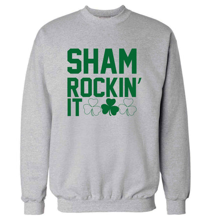 Shamrockin' it adult's unisex grey sweater 2XL
