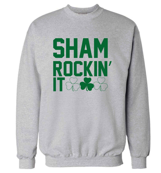 Shamrockin' it adult's unisex grey sweater 2XL