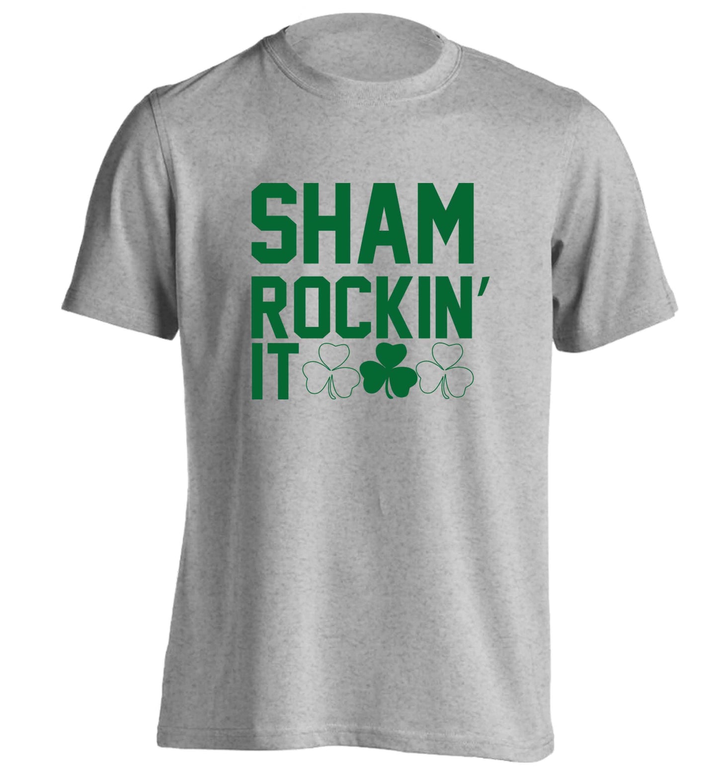 Shamrockin' it adults unisex grey Tshirt 2XL