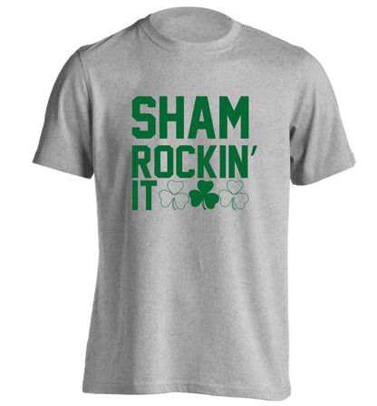 Shamrockin' it adults unisex grey Tshirt 2XL