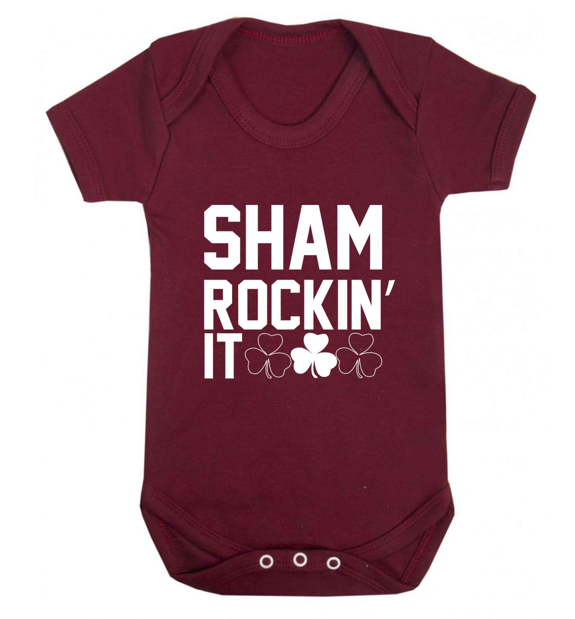 Shamrockin' it baby vest maroon 18-24 months