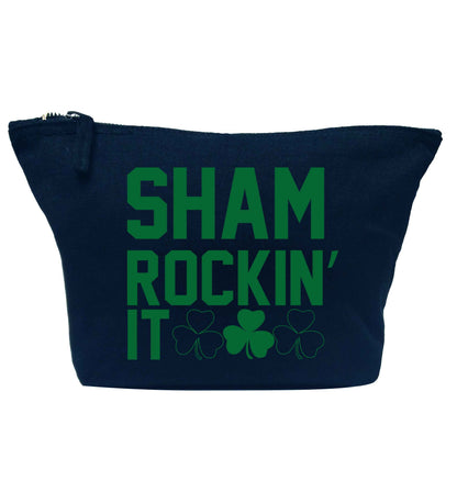 Shamrockin' it navy makeup bag