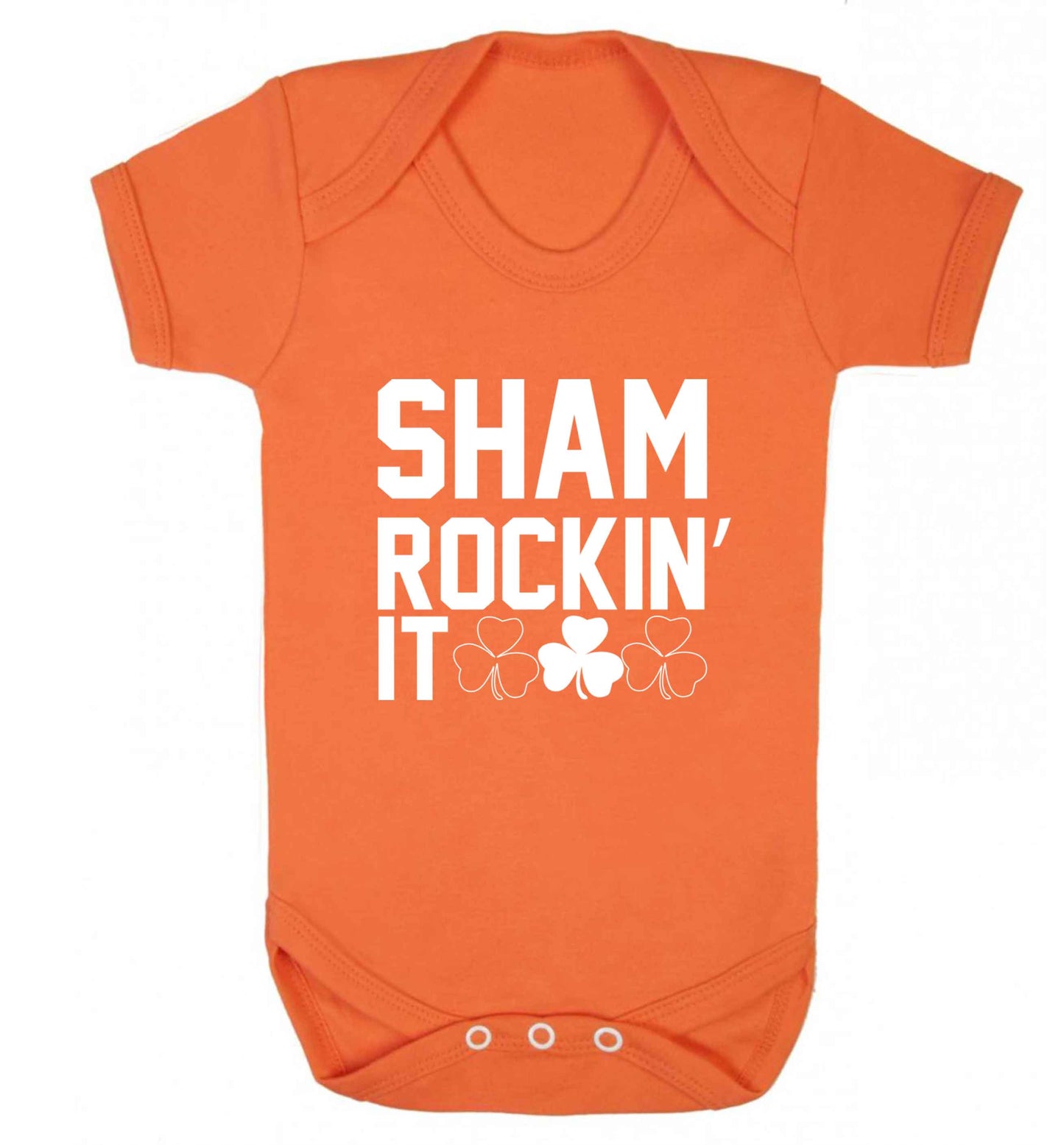 Shamrockin' it baby vest orange 18-24 months