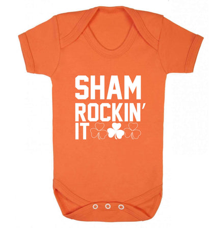 Shamrockin' it baby vest orange 18-24 months