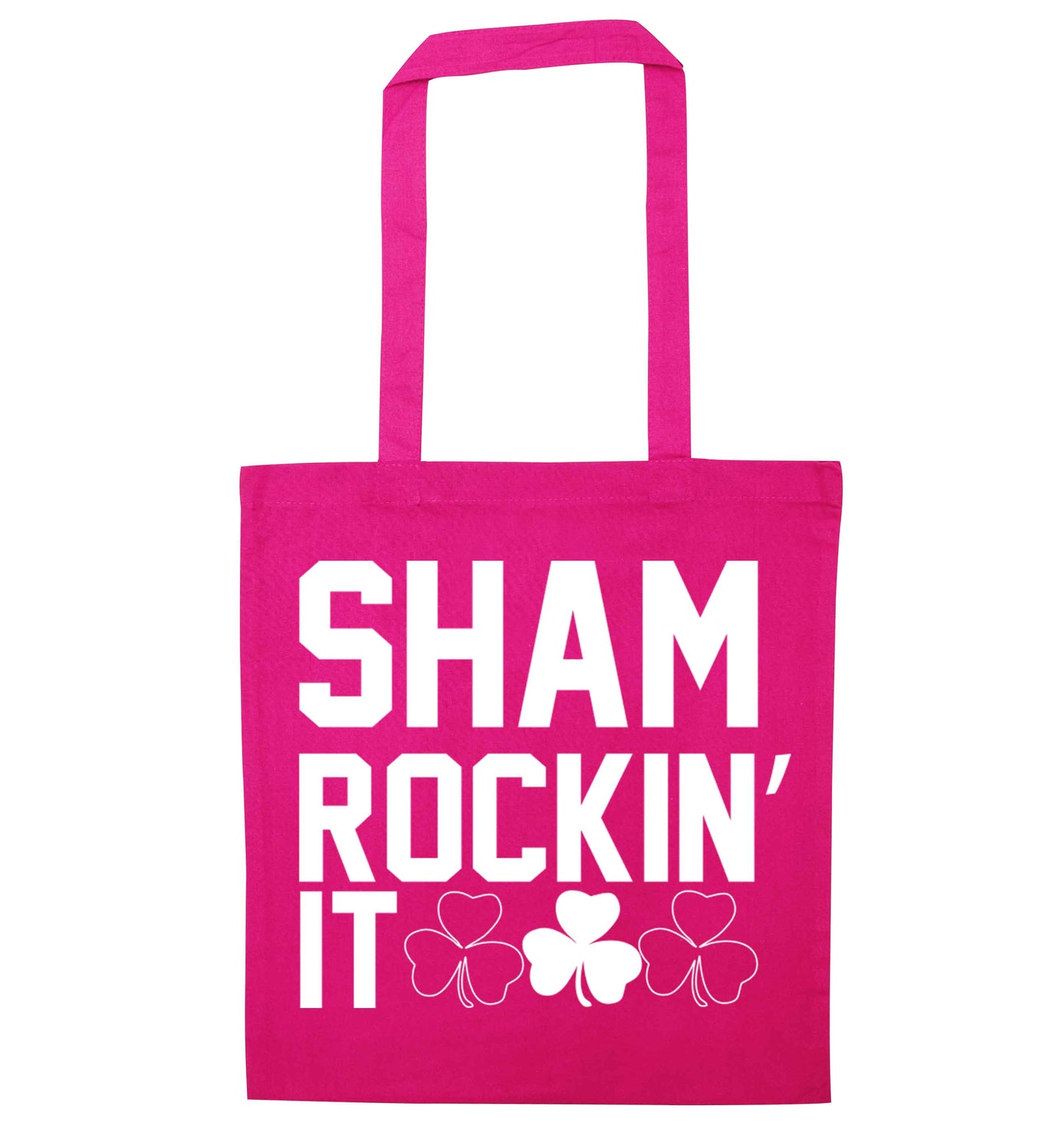Shamrockin' it pink tote bag
