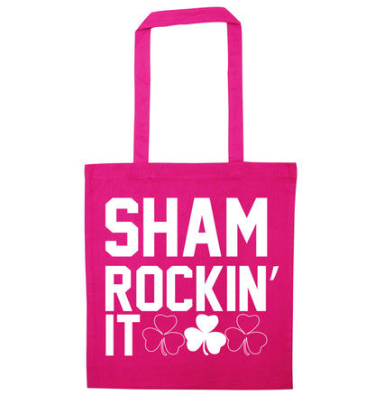 Shamrockin' it pink tote bag