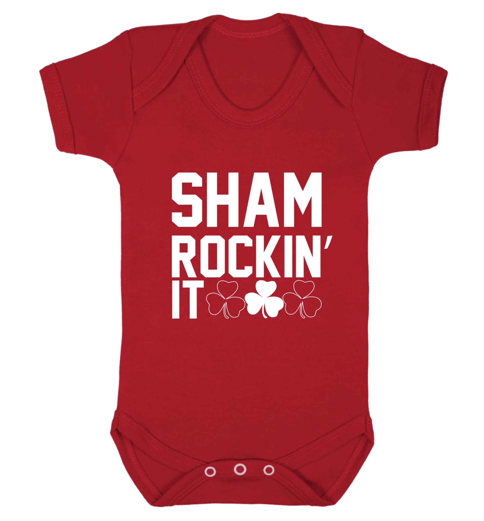 Shamrockin' it baby vest red 18-24 months