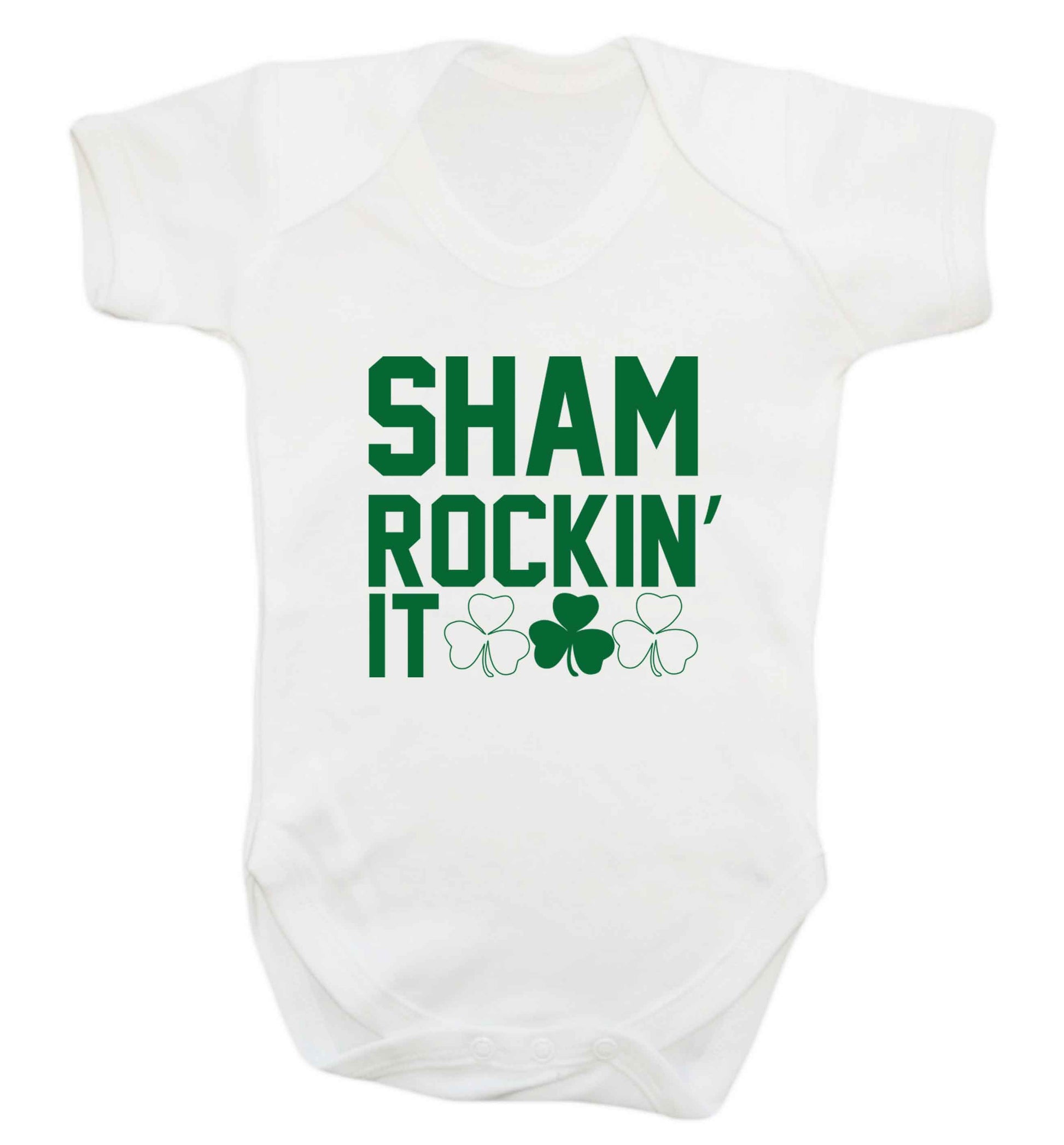 Shamrockin' it baby vest white 18-24 months