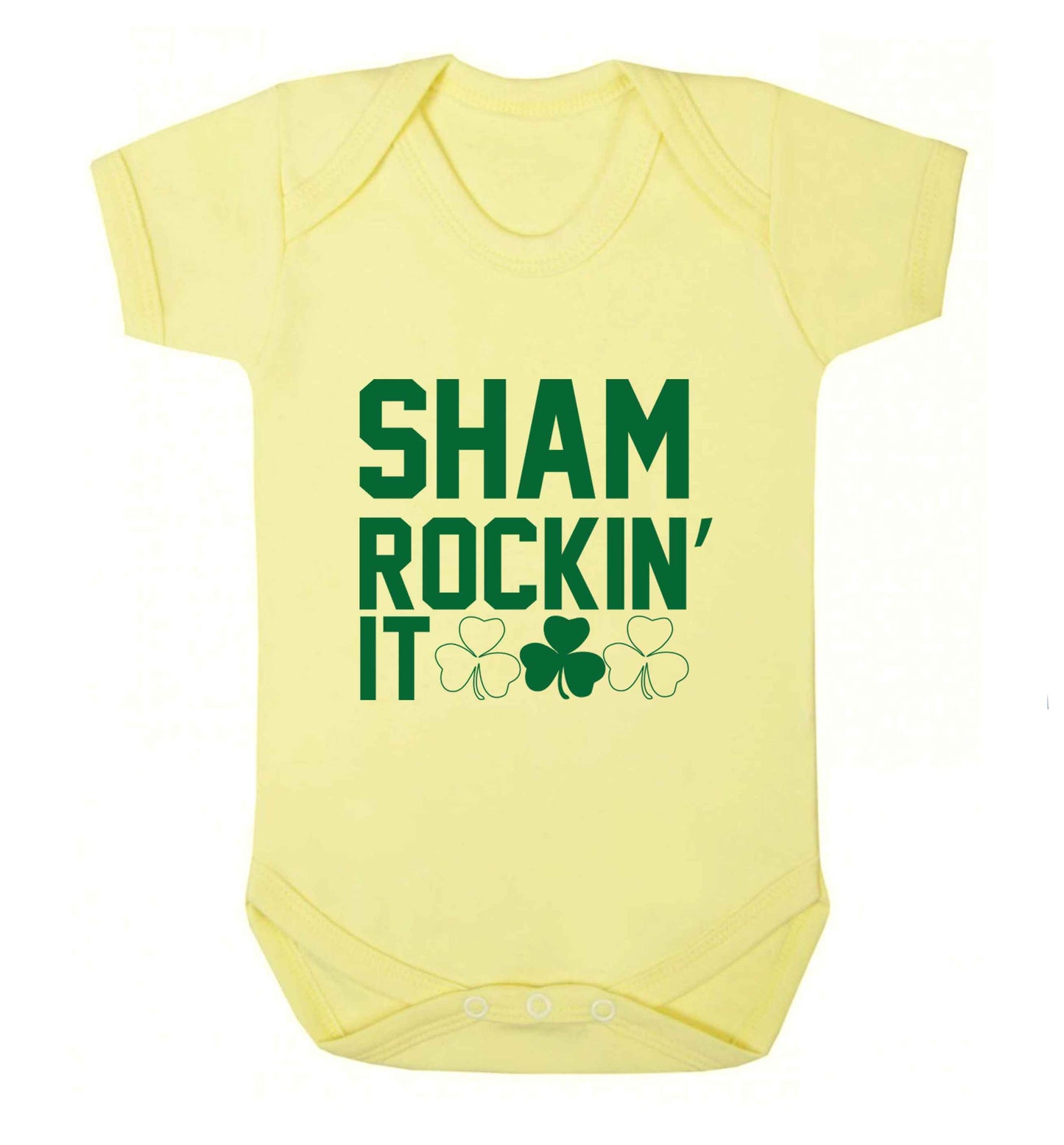 Shamrockin' it baby vest pale yellow 18-24 months