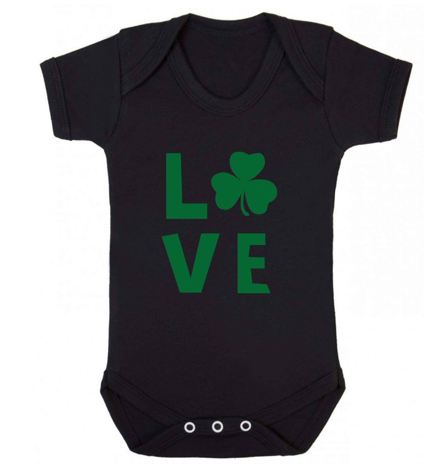 Shamrock love baby vest black 18-24 months