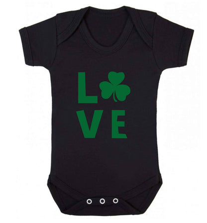 Shamrock love baby vest black 18-24 months