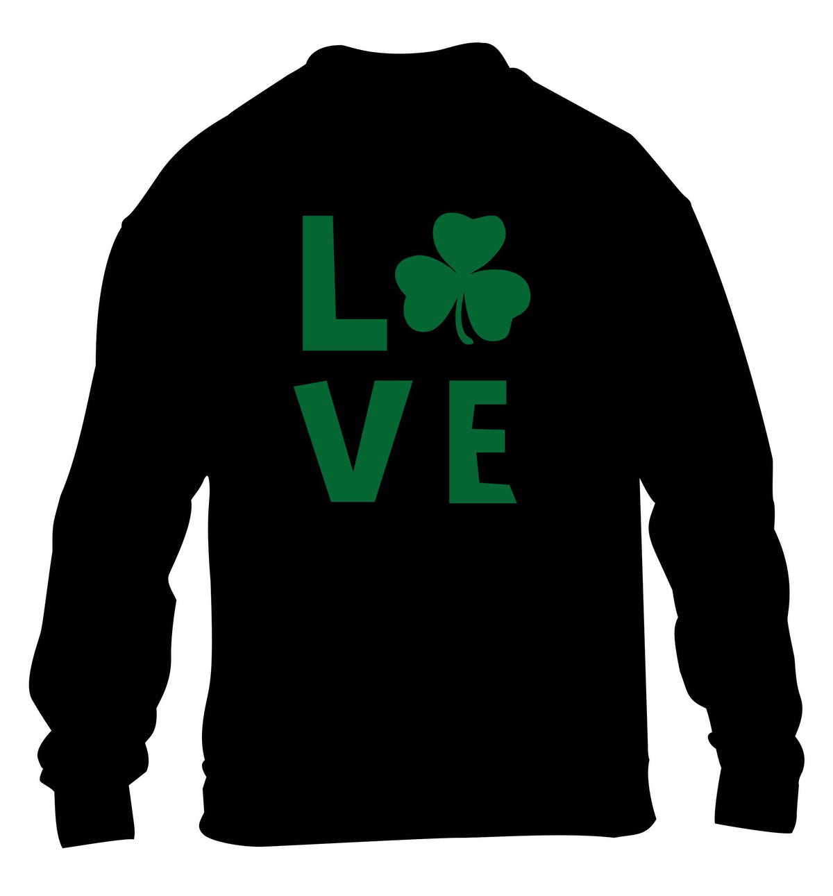 Shamrock love children's black sweater 12-13 Years