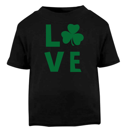 Shamrock love Black baby toddler Tshirt 2 years
