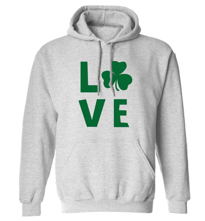 Shamrock love adults unisex grey hoodie 2XL
