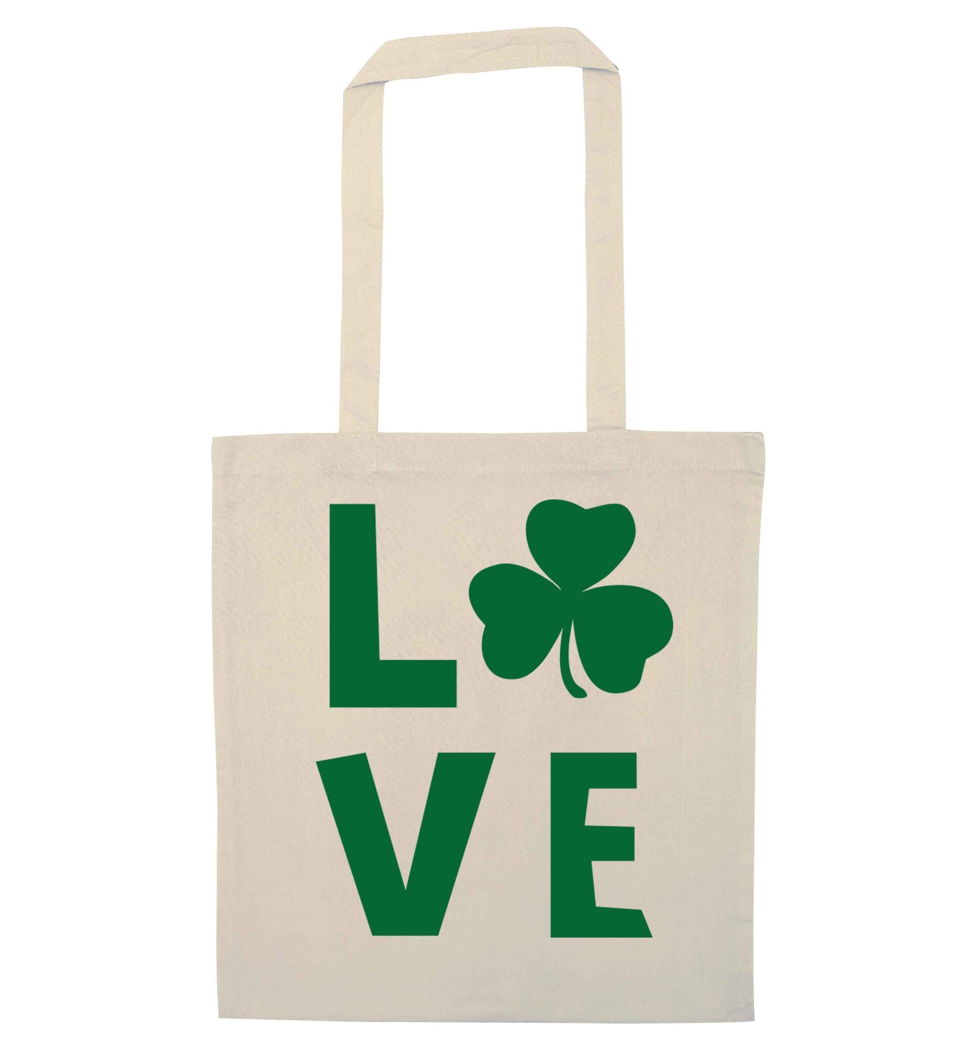 Shamrock love natural tote bag