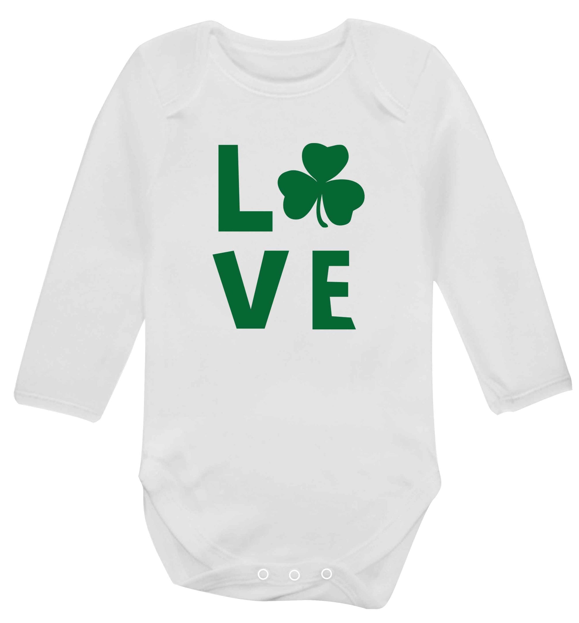 Shamrock love baby vest long sleeved white 6-12 months