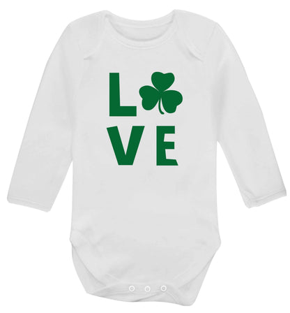 Shamrock love baby vest long sleeved white 6-12 months