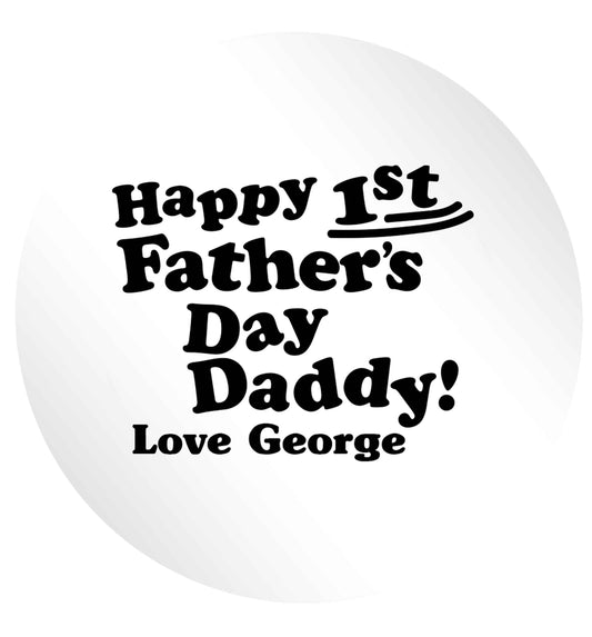 Personalised Happy first father's day daddy  24 @ 45mm matt circle stickers