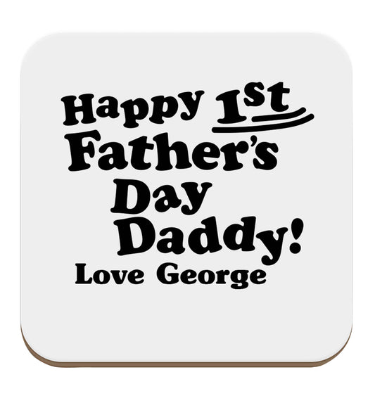 Personalised Happy first father's day daddy  set of four coasters