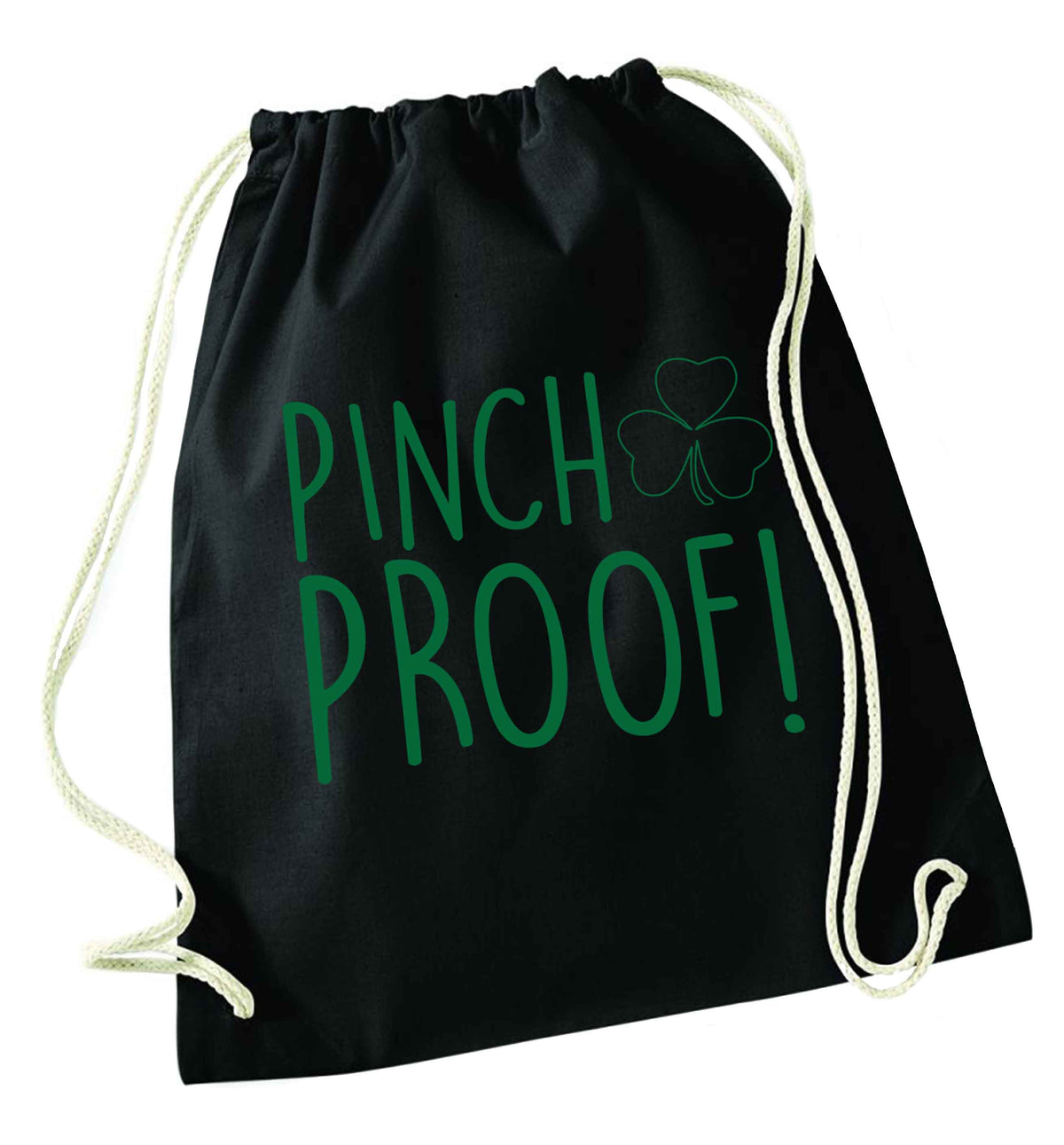 Pinch Proof black drawstring bag