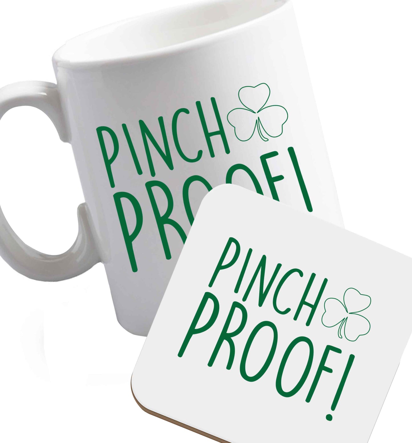 10 oz Favourite Type Pan Pancake ceramic mug and coaster set right handed