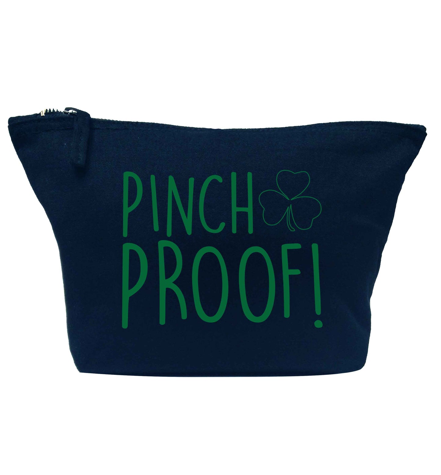 Pinch Proof navy makeup bag
